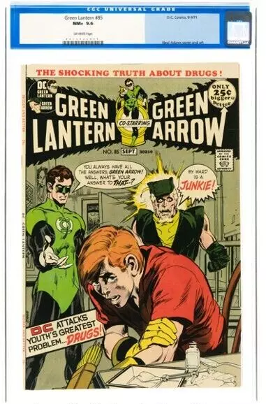 Green Lantern #85 (DC, 1971) CGC NM+ 9.6 Off-white pages. Anti-drugs issue,