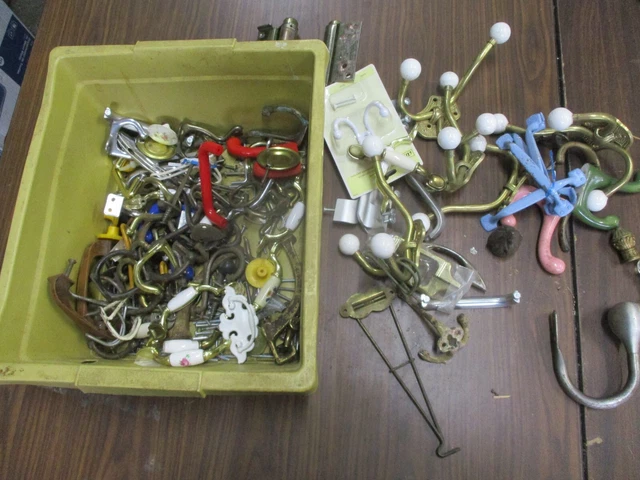 Vintage Antique Hardware Coat Hook Drawer Pull Lot