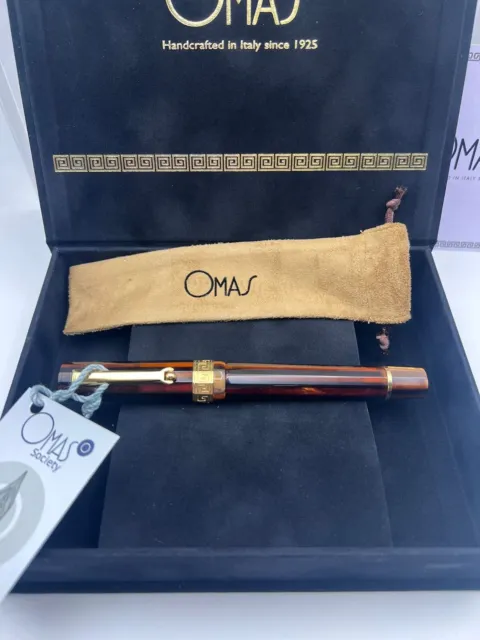 Omas Paragon XL “Arco Brown” acrylic Yellow Gold 14k FP Limited Of only 98 Pens