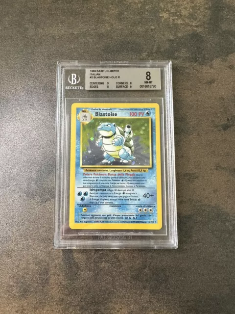 Pokemon Blastoise Set Base Bgs 8 Holo Italiano 2/102 Near Mint 1999 Unlimited