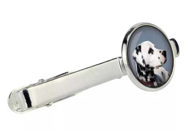 Dalmatian. Tie clip with box for dog lovers. Photo jewellery. Handmade UK 3