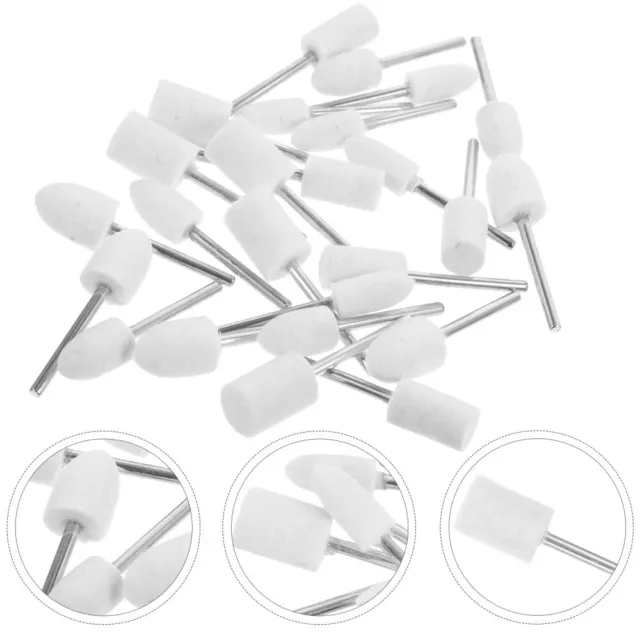 25 Pcs Tête De Polissage La Laine Outils Vernis À Ongles Meule Feutre