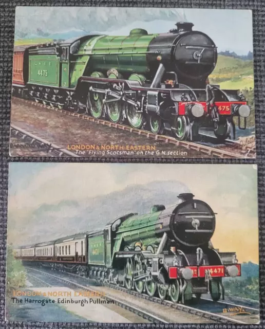 London And North Eastern Railway Trains Raphael Tuck Postcards X 2 Job Lot