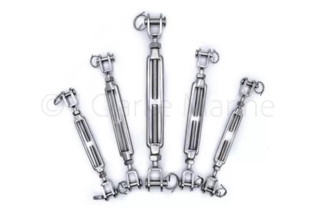 Stainless steel turnbuckle rigging screw  jaw to jaw open body M5 M6 M8 A4 316