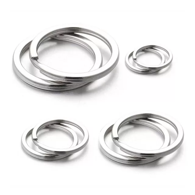 Stainless Steel Strong Keyring Split Rings Key Chain Ring Links 15mm - 35mm Loop