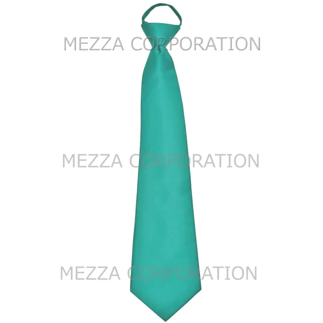 New formal men's pre-tied ready knot necktie polyester wedding turquoise blue