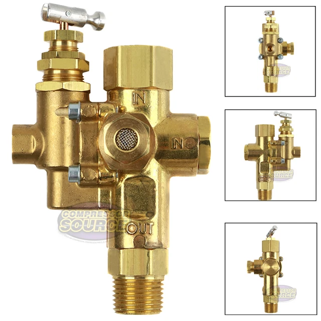 Gas Air Compressor Pilot Check Valve Combo 140 to 175 PSI