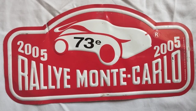 Plaque Souvenir Métal - 75ème Rallye Monte Carlo 2007 - 30 X 16 Cm - État Neuf