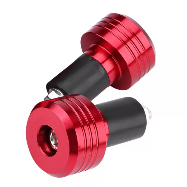 Paar 22mm rote Aluminium Motorrad Grip Lenkerenden Gewicht Balance Stecker