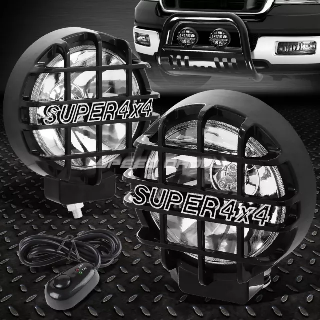 6" Round Black Housing Clear Fog Light/Offroad Super 4X4 Guard Work Lamp+Switch