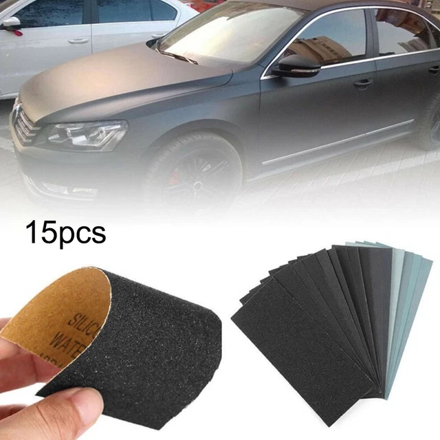 Papier de Verre 1 Set 14 6mm 150-7000 Grain 15pcs 5.8x14.1cm Voiture Phare Avant