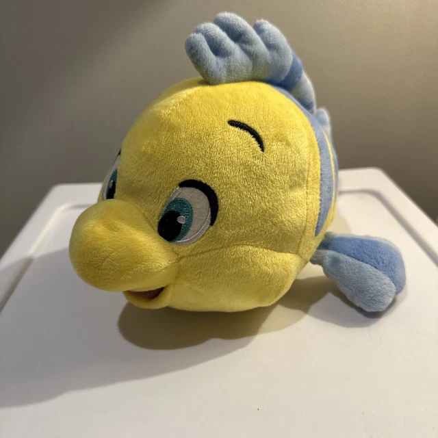 DISNEY STORE THE Little Mermaid Flounder Plush Stuffed Animal Toy 9