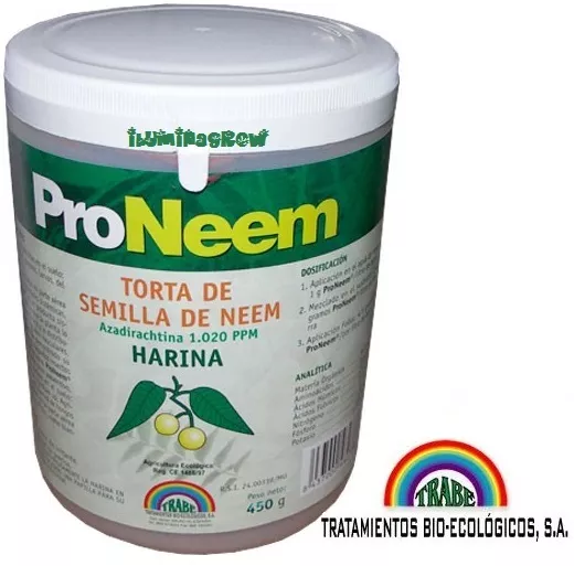 Torta d Neem Polvo 450g Trabe,PRONEEM fungicida insecticida nematicida ecologico