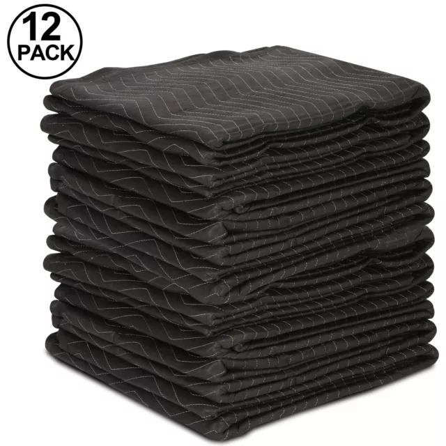 12 Moving Blankets 80" x 72" (65lb/dz) Packing Quilted Shipping Furniture Pads