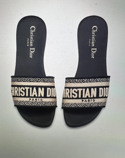 New Christian Dior Dway Deep Blue Slides Sandals Size Us 8 / Eu 38 (Womens)