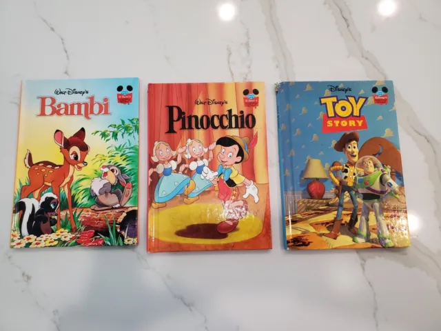 Walt Disneys book Collection. Bambi, Pinocchio And Toy Story. 3 book set.