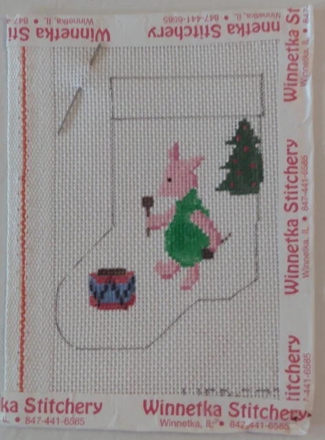 Winnetka Stitchery Mini Medias Adorno Lechón Tambor Lona Pintada a Mano NUEVA