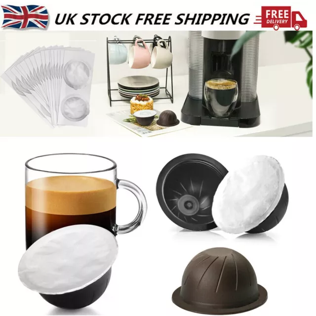 For Nespresso Vertuo Coffee Capsule Cup Sets Reusable Pods Refillable Self Stick
