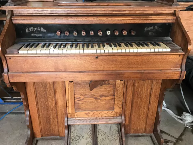Antique pedal pump organ