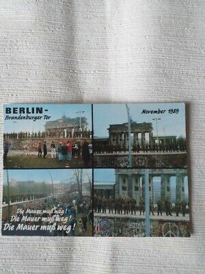 Souvenir et cadeau Fabriquées à la main directement à la manufacture de Berlin Lot de 4 cartes postales avec la pierre originale du Mur de Berlin 
