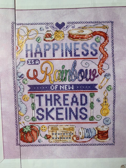 Stitcher’s Contemporary Sampler Happiness  Is Durene Cross Stitch Design Chart