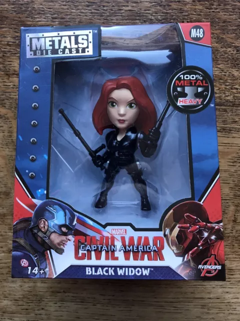 Marvel Avengers Civil War Black Widow 4" Figure Metals Die Cast Jada M48