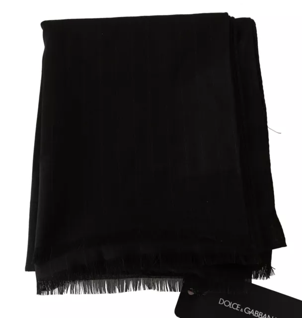 DOLCE&GABBANA MEN BROWN Scarf 100% Wool Striped Fringes Casual Long ...