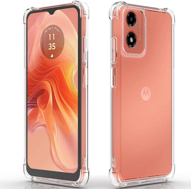 SEAHAI Cover per Motorola Moto E14/Moto G04/Moto G04S Cover, Ultra Sottile Custodia in TPU a Gradiente Colori, Trasparente Silicone Morbido Case Antiurto Cover, Rosa/Verde