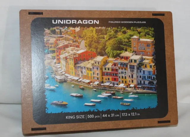 Unidragon Italian Riviera Figured Wooden Puzzle 500 Pcs King Size 17.5" X 12.1"