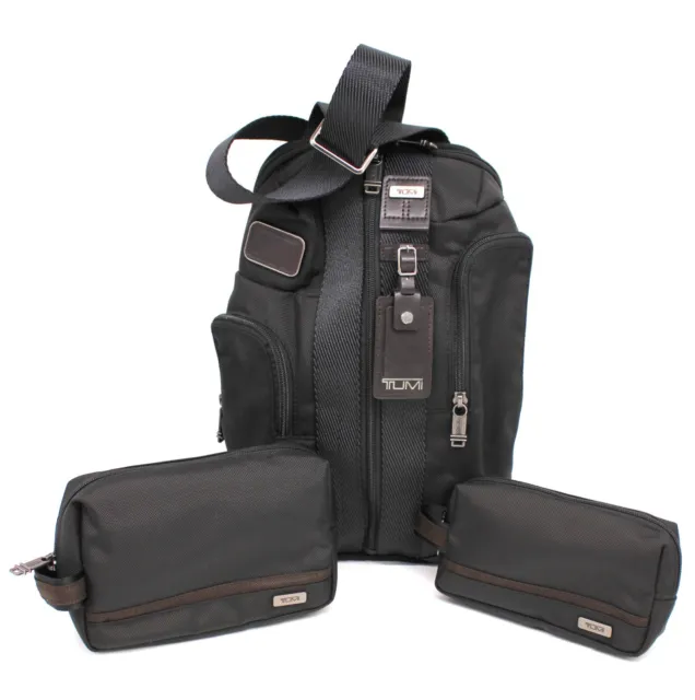 Tumi Alpha Bravo Saratoga Sling One Shoulder Bag Black With 2 Travel Pouches