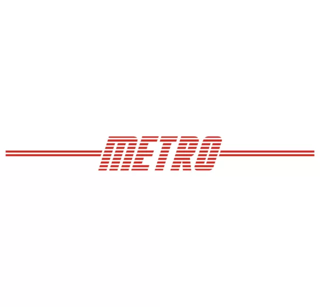 Retro Back Flash Rear Window Sticker Red Vinyl Fits Metro