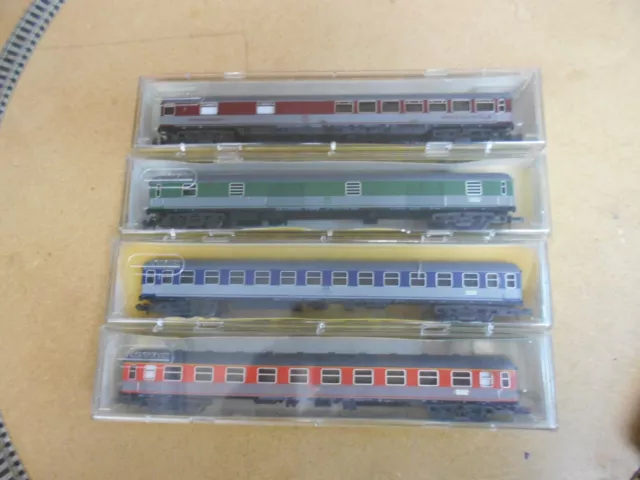 ARNOLD Rapido "N" 1/160 # 4 voitures voyageurs DB "POPWAGEN" 3090/3091/3092/3093