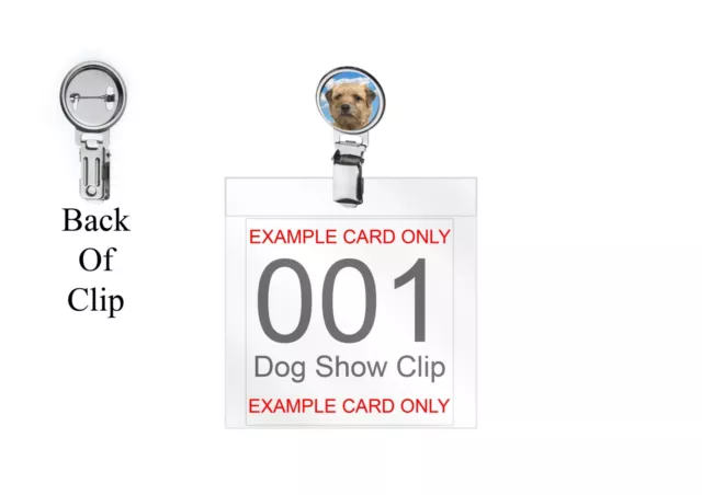 Border Terrier Puppy codey2 DOME on a Dog Show Ring Clip and Number Card Holder