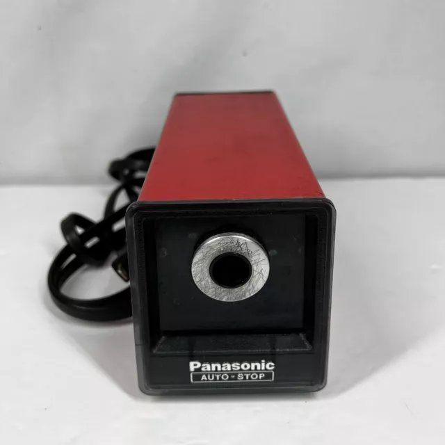 Vintage Panasonic KP-77N Electric Auto Stop Pencil Sharpener Made in Japan Red