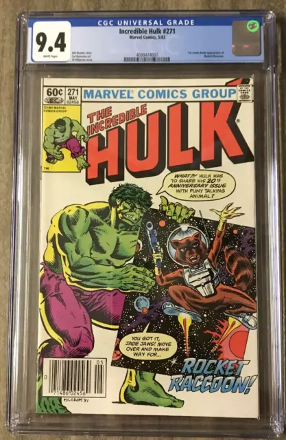 Incredible Hulk #271 1st Rocket Raccoon CGC 9.4 Guardians of the Galaxy Vol. 3