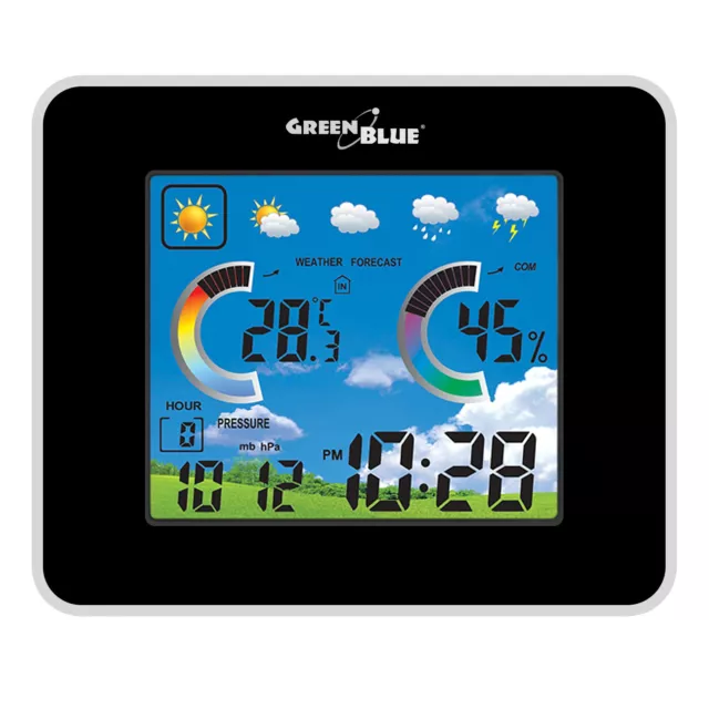 GreenBlue GB213 Station météo sans fil avec chargeur Qi Lumière d