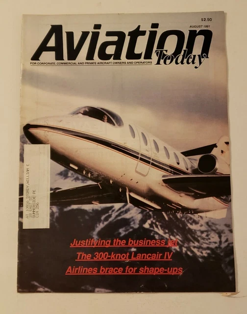 AVIATION TODAY MAGAZINE August 1991 £11.40 PicClick UK