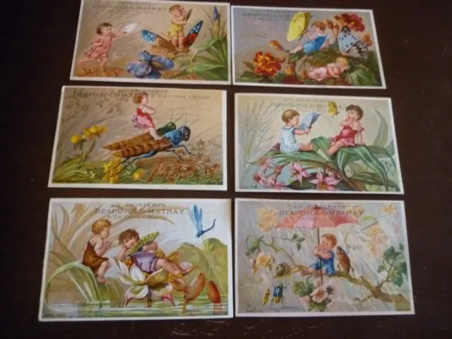 Au Printemps French Advertising Card Set Of 6 Cards Serie 752