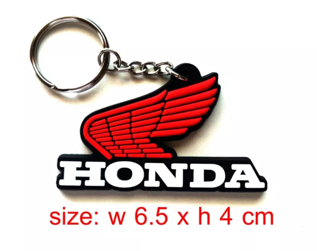 RED Rubber Classic HONDA Wing fashion Keychain/Keyring Motorcycle Collectables