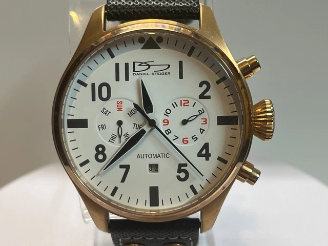 Daniel Steiger Men's 7008-M Pilot Pro Multifunction Automatic 47mm 5ATM G Plated