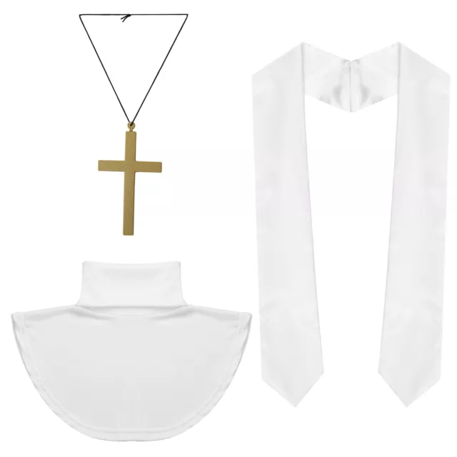 Adult Clergy Kit Collar Priest Father Plastic Costumes New Accessories Stole