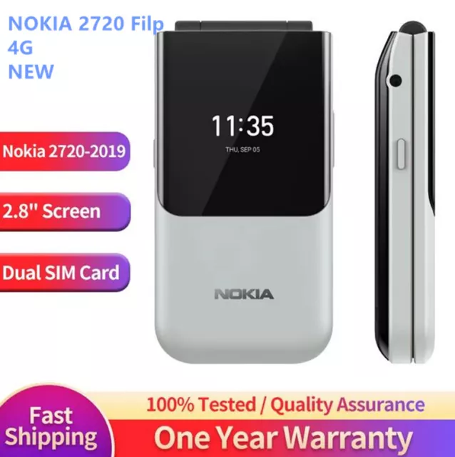 Nokia 2720 Flip (2019) 4G Dual SIM KaiOS 4G LTE Unlocked Smartphone NEW  Sealed