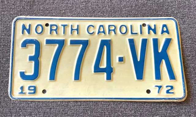 US North Carolina, License Plates, Automobilia, Transportation