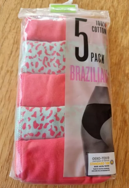 PRIMARK WOMEN'S LADIES Girls 5 Pack Brazillian Knickers Briefs