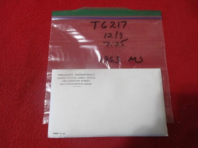 1963 P&D Uncirculated Silver Mint Set.   IN Envelope of issue          #MF-T6217