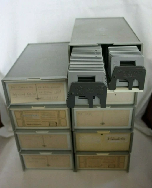 9 Stück Magazinbox je 2x36 -Agfa Universalmagazine Diamagazin Stapelbox + Rahmen