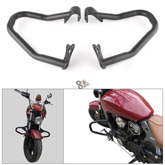 Crash Bar Per Ninja 400/250 - Protezione Motore In Acciaio, Nero Fumo, 2018-2023