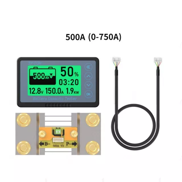 500A Digital LCD Batterie Monitor 8-120V Home Caravan Batterie Voltmeter