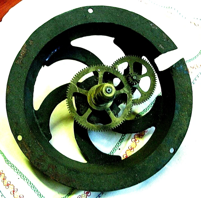 Cadran De Minuterie D'horloge Ancienne - Bronze/fonte - Mécanique à Poids - Style Comtoise/gare