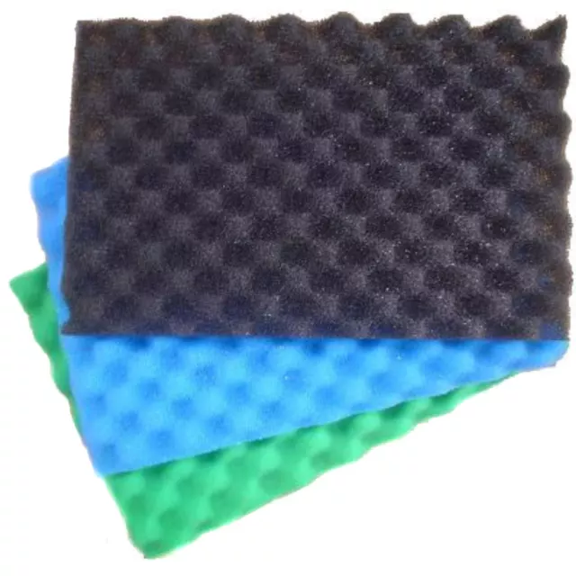 Garden Fish Pond Media Filter Foam Sponge Set 17" X 11" Pads Fine/Medium/Coarse